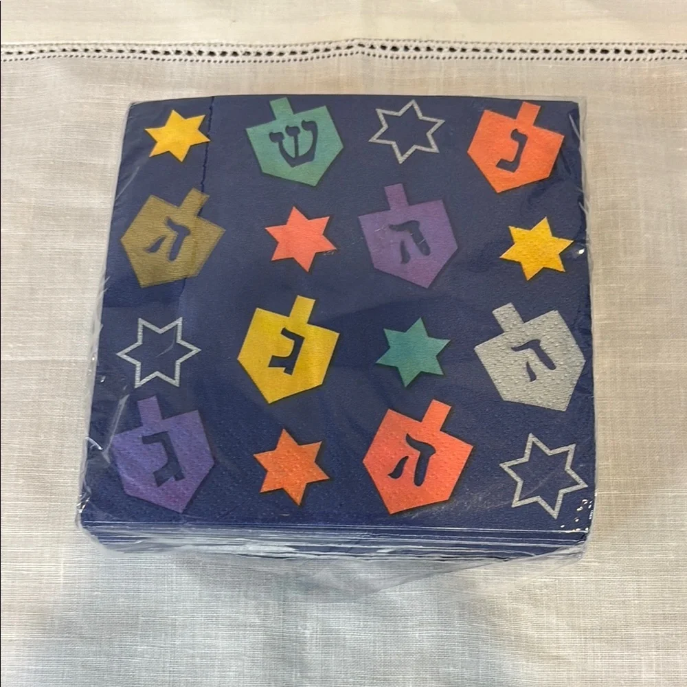 Hanukkah Joy Festival Lights Jewish Holiday Party Paper Beverage Napkins 40ct